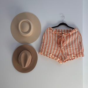 Show Me Your Mumu Orange and White Striped Linen Shorts